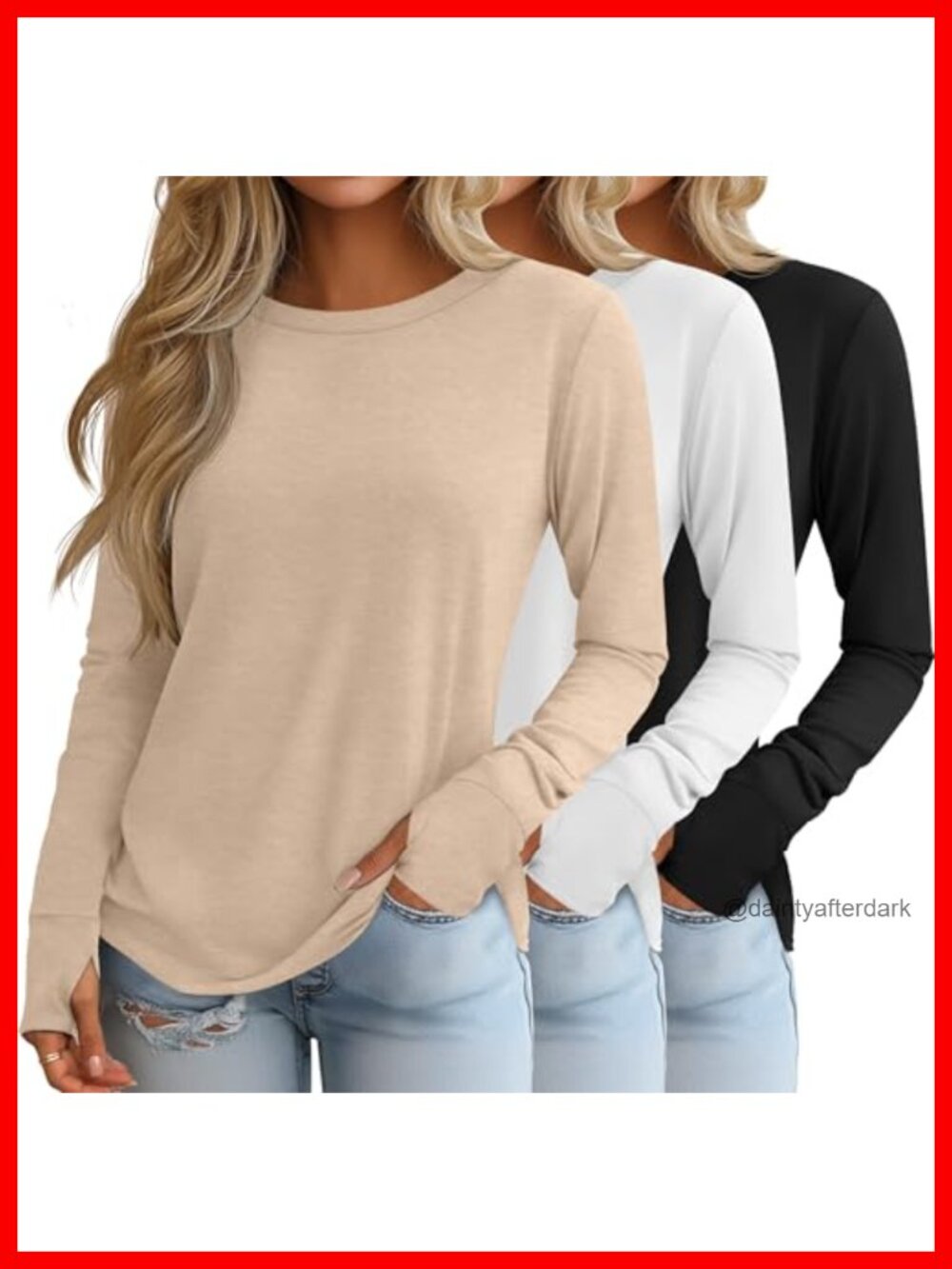 Long Sleeve Cotton Shirts with Thumb Holes